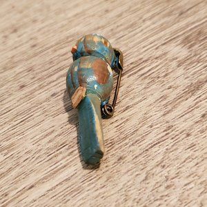 Hand crafted and painted bird pin